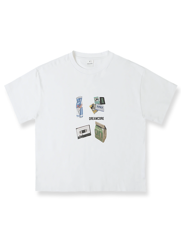 趣味柄クロップドTシャツ。