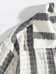 ホリゾンタル ストライプ レース シャツ