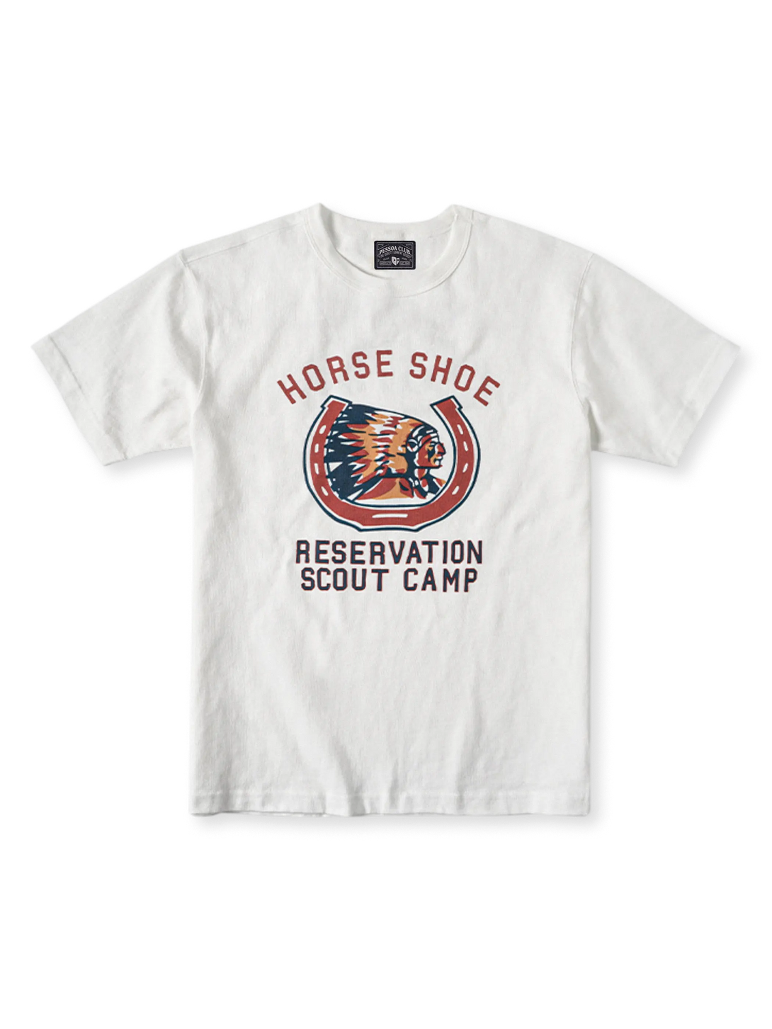 ホースシューReservation Scout Campプリント255gコットンTシャツ