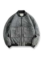 ハウンドトゥース柄の中綿ジャケット