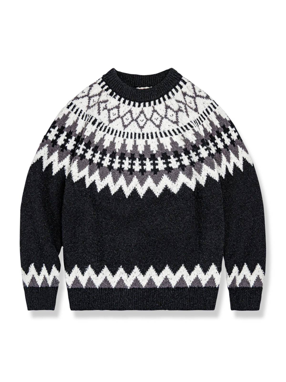 アイスランド風クルーネックニットセーターの製品イメージ