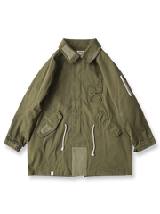 改良型M51/M65フィッシュテールジャケットの全体正面画像、胸ポケットとカスタムジッパーのディテール。