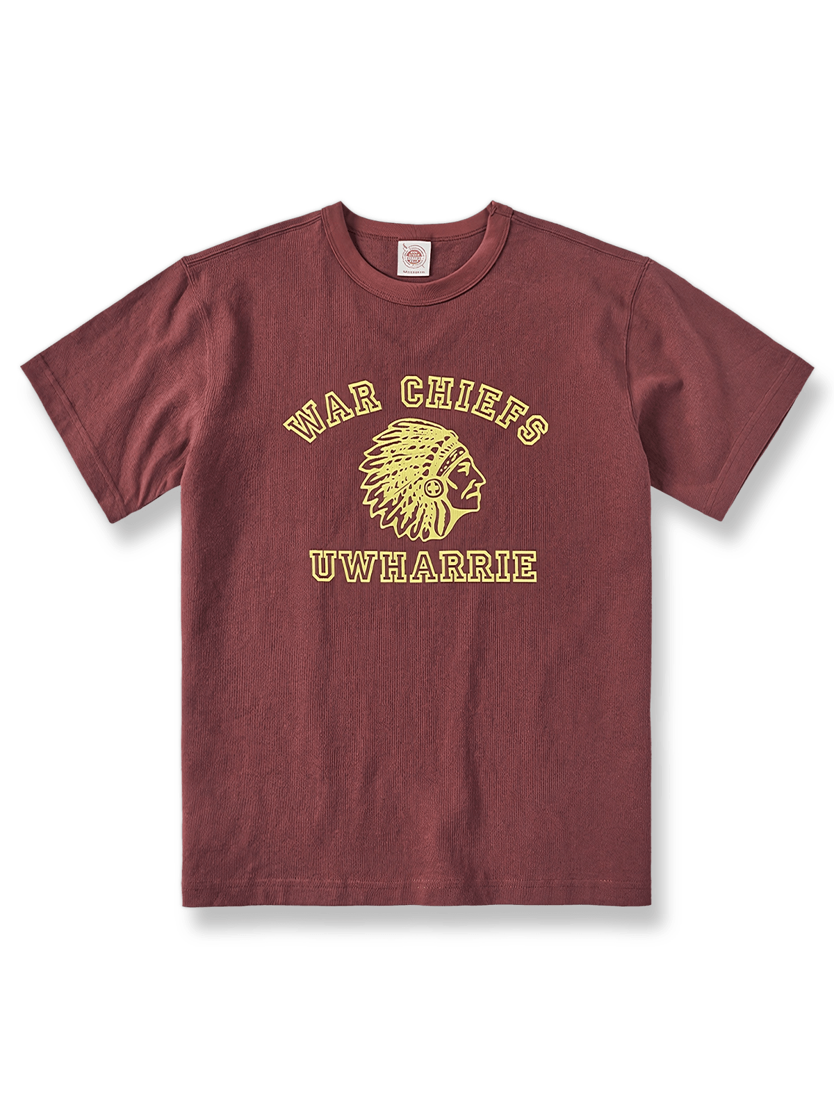 インディアン酋長の肖像と「WAR CHIEF」ロゴが施された255gコットン製クルーネックTシャツ