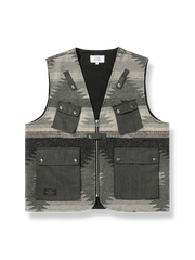 インディアン柄の多機能ワークベスト