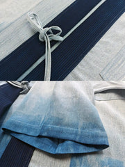 藍染グラデーション 薄手デニムはんてんシャツ