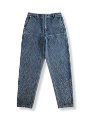 藍染め刺し子生地のレトロ剣道パンツ