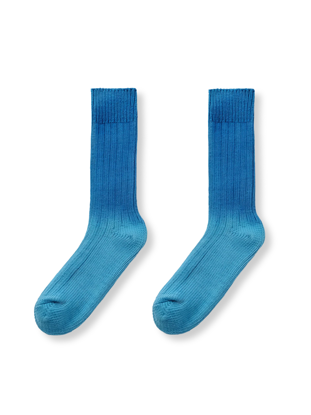 藍染めグラデーションが美しい手作りソックス