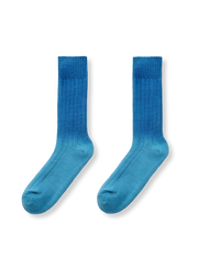 藍染めグラデーションが美しい手作りソックス