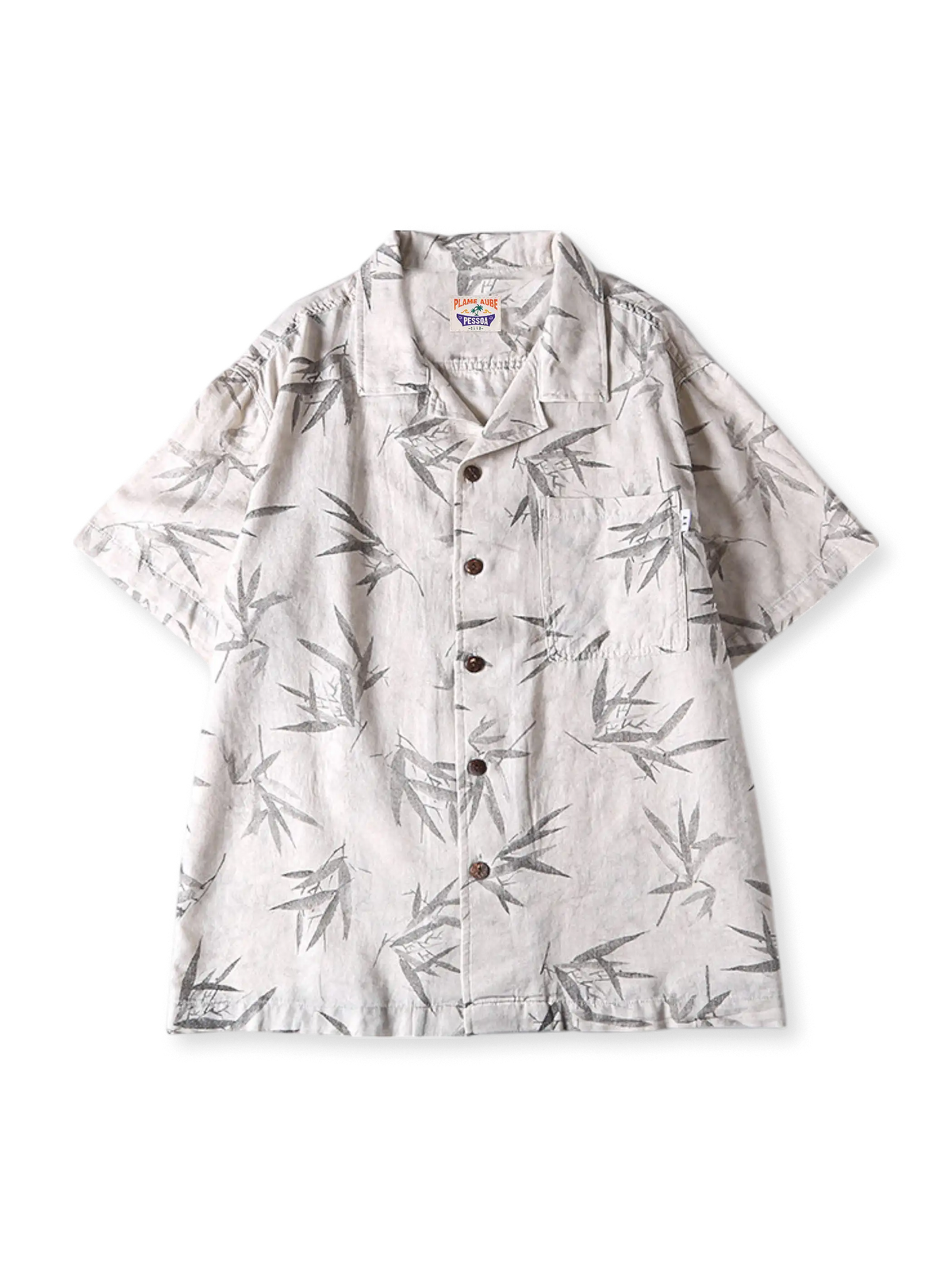 水墨プリントキューバカラーシャツ正面画像