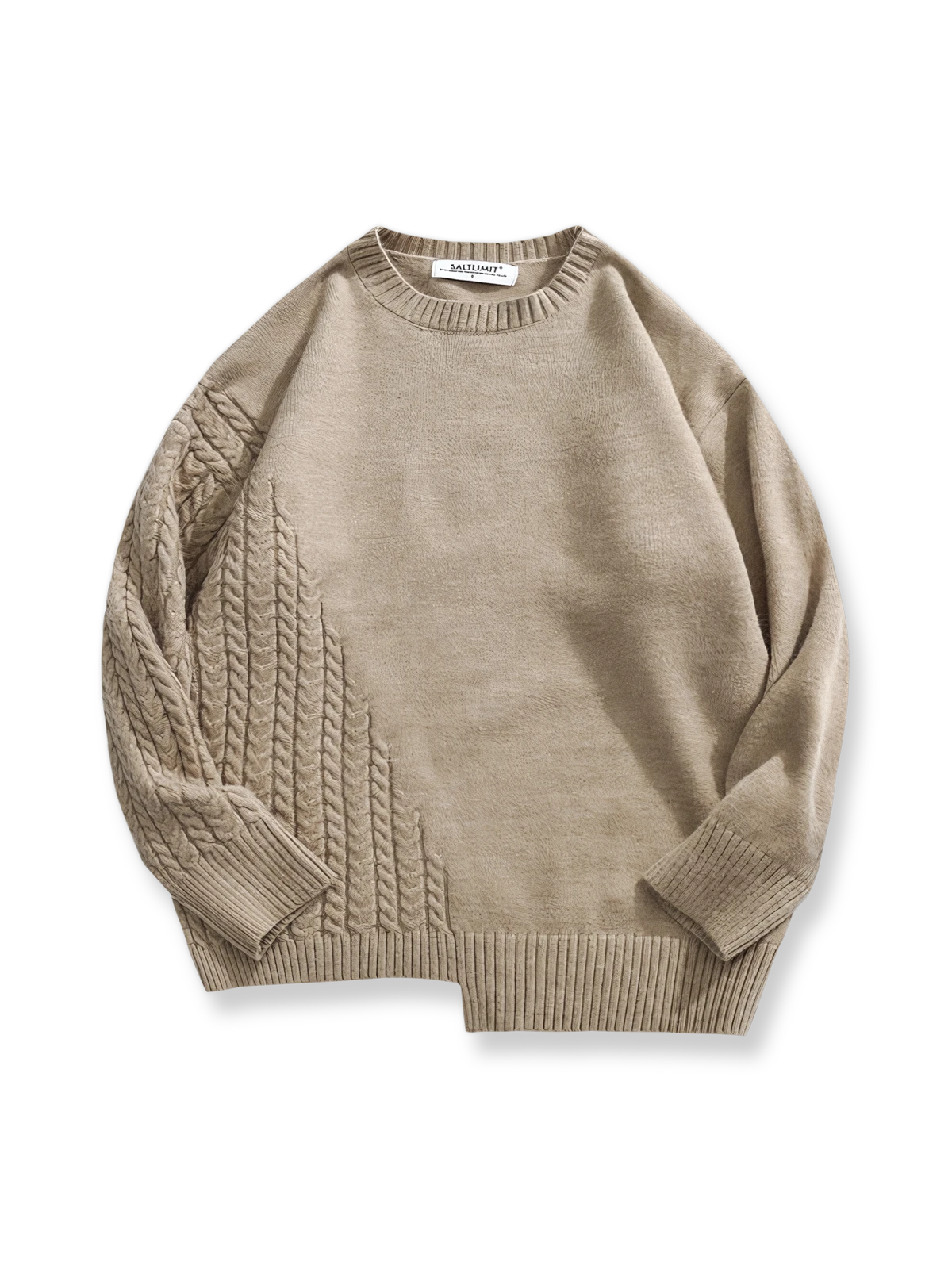 不規則編みのニットセーターの製品イメージ