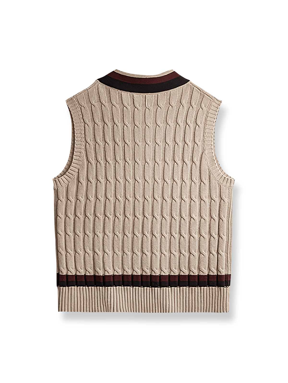 IVY風Vネックニットベスト平置き画像