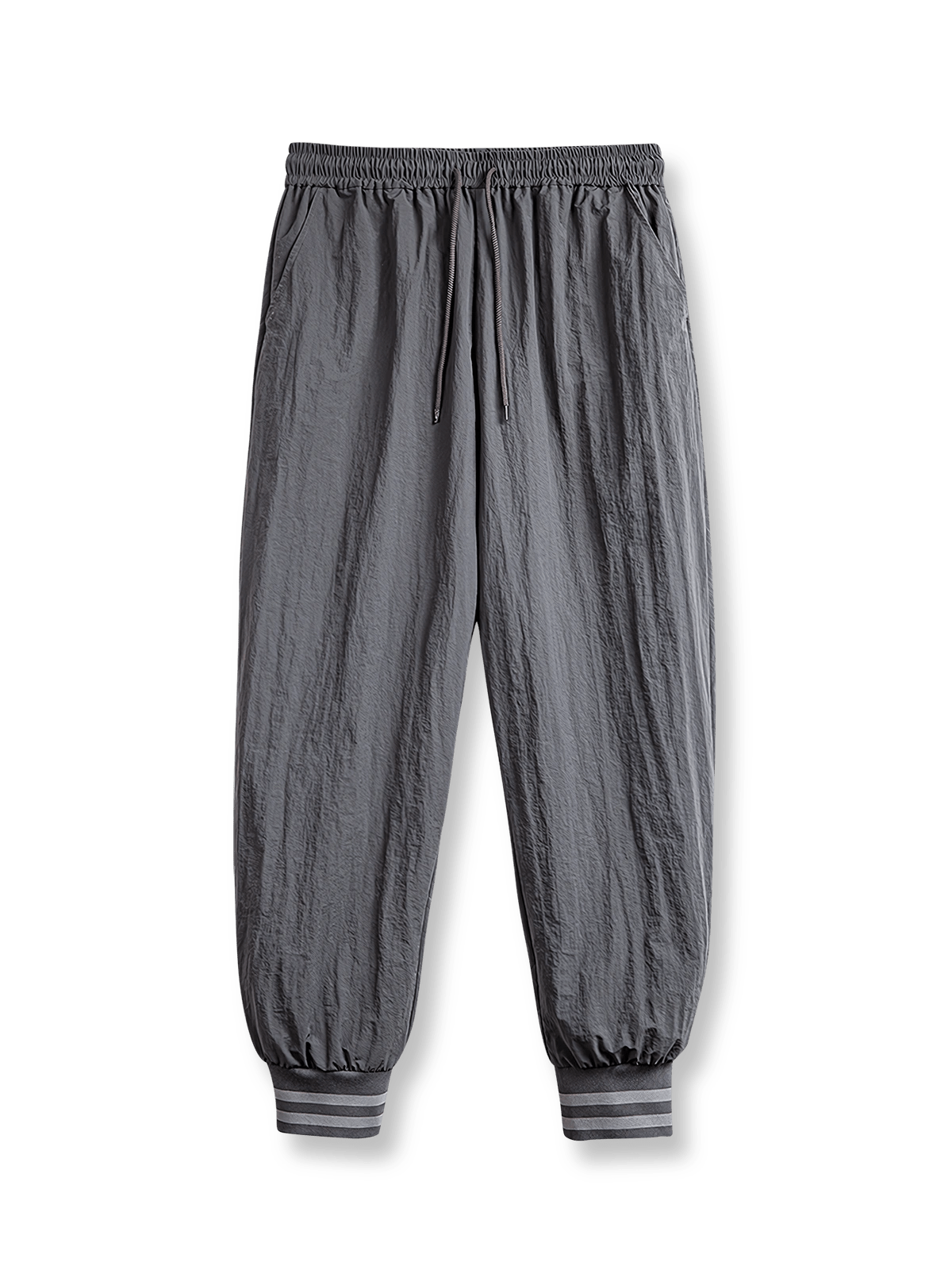 製品画像: IVYスタイルクレープストライプジョガーパンツ全体展示