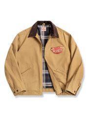 重厚な帆布と短丈ワイドシルエットが特徴のヴィンテージ風デトロイトジャケット