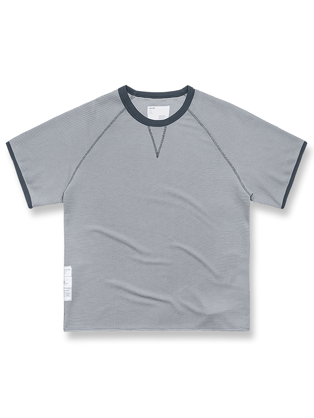 ジャカード配色ワッフルTシャツ。