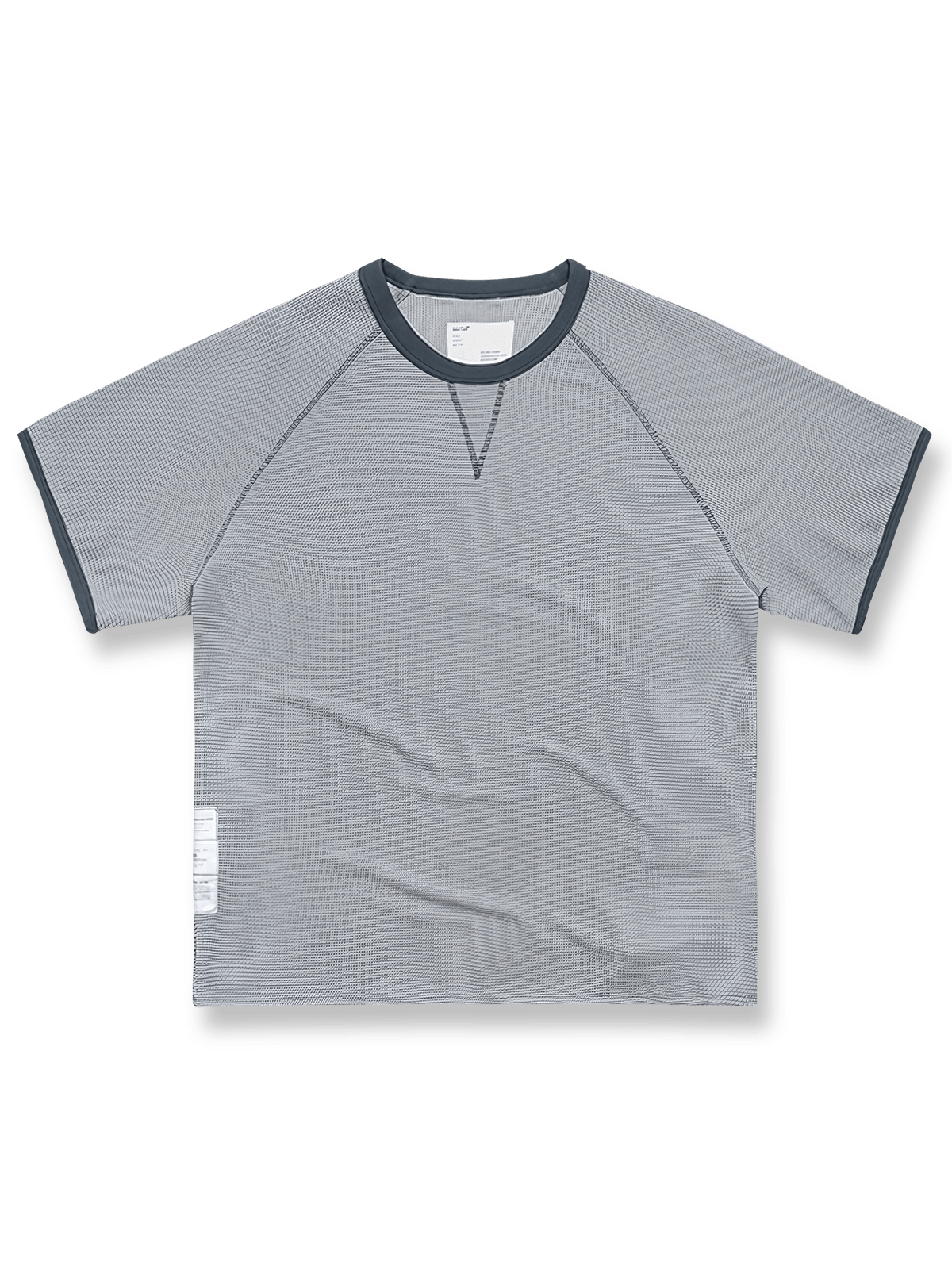 ジャカード配色ワッフルTシャツ。