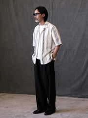 ジャカード刺繍キューバシャツ