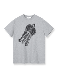 キー柄プリントが施されたスリムフィットの半袖Tシャツ