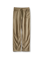 メンズ カキ色 ベイカーパンツ Lyocell混紡 軽量 ナチュラルドレープ