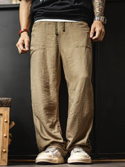 カキ色ベイカーパンツ Lyocell混紡生地