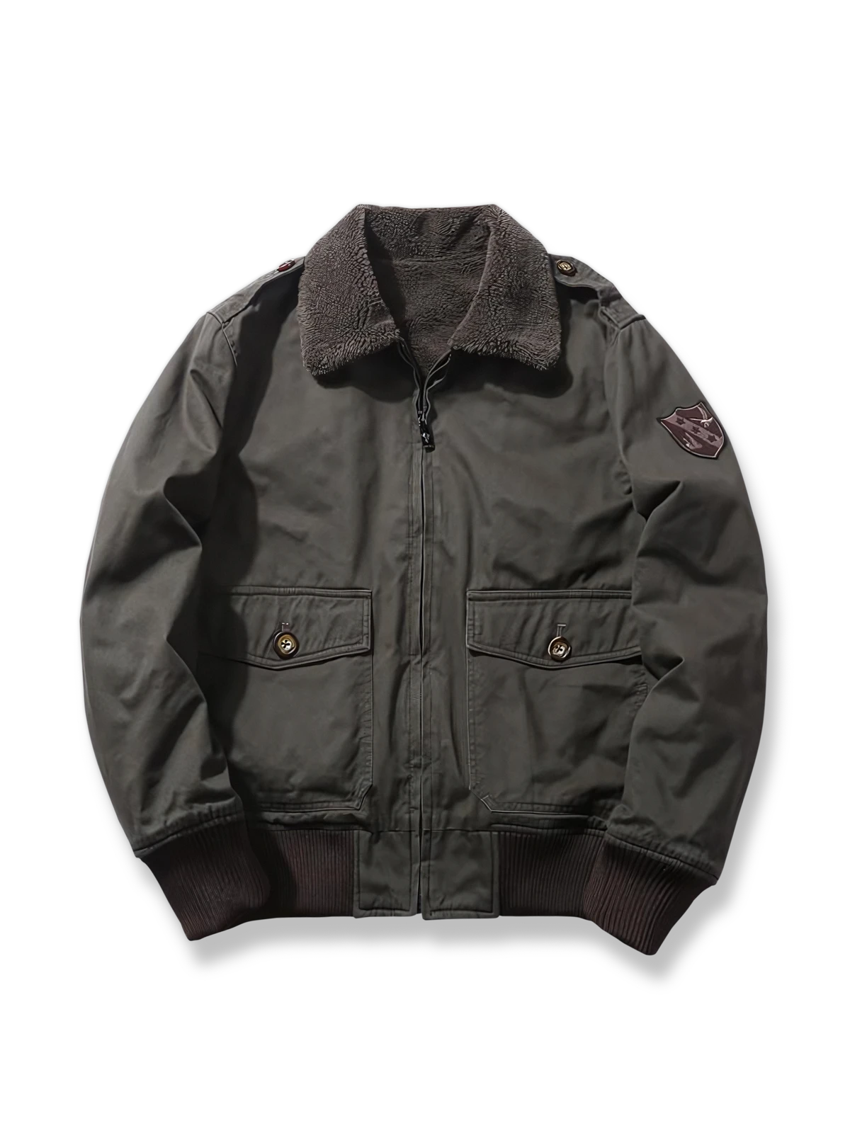 裏起毛ラムフリース襟付きジャケットの製品イメージ