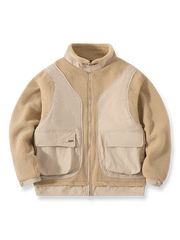 フェイクレイヤー風デザインが特徴のカラーブロック中綿ジャケット