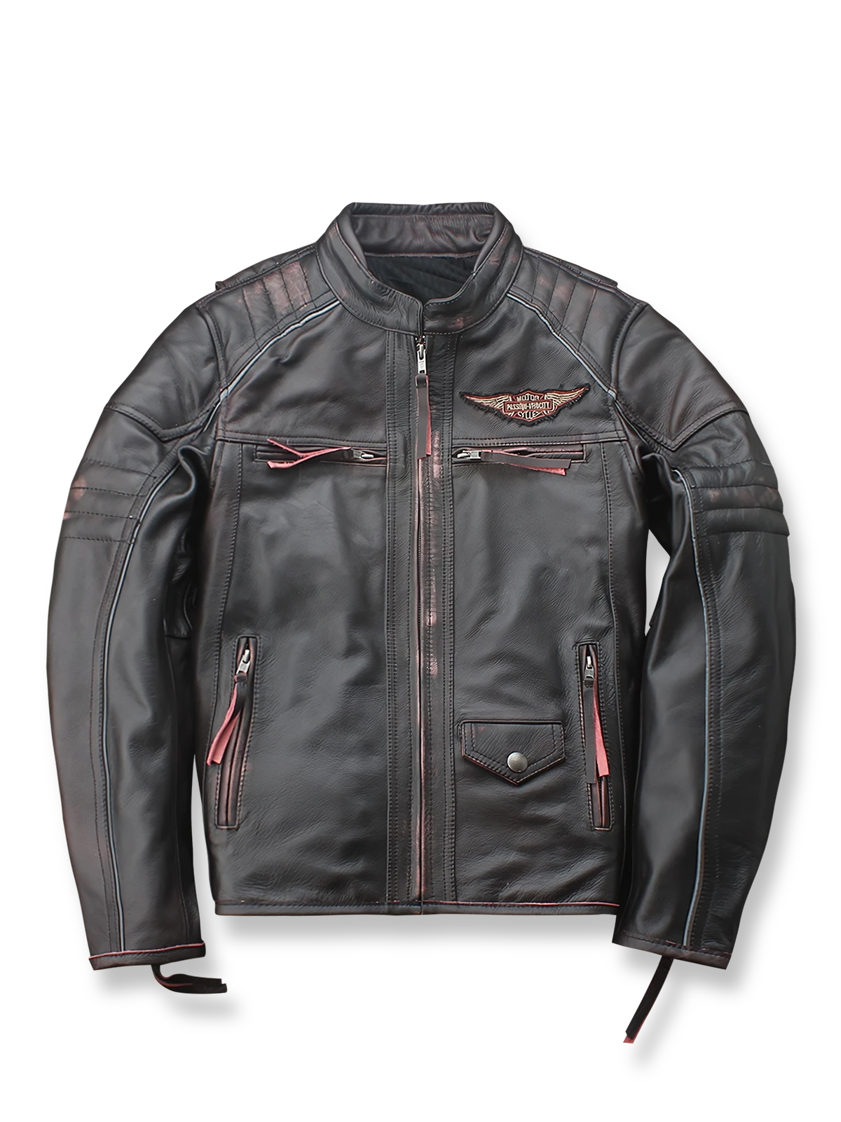 耐久性とヴィンテージ感を兼ね備えたトップグレード牛革ライダースジャケット