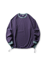 多機能ポリエステル生地使用の軽量速乾ロングTシャツ。調節可能なドローコード付きで春夏に最適