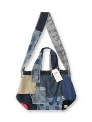 Readymadeの技術で再構築したヴィンテージデニムパッチワークトートバッグ。
