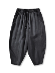 リネン ドロップクロッチ イージーパンツ