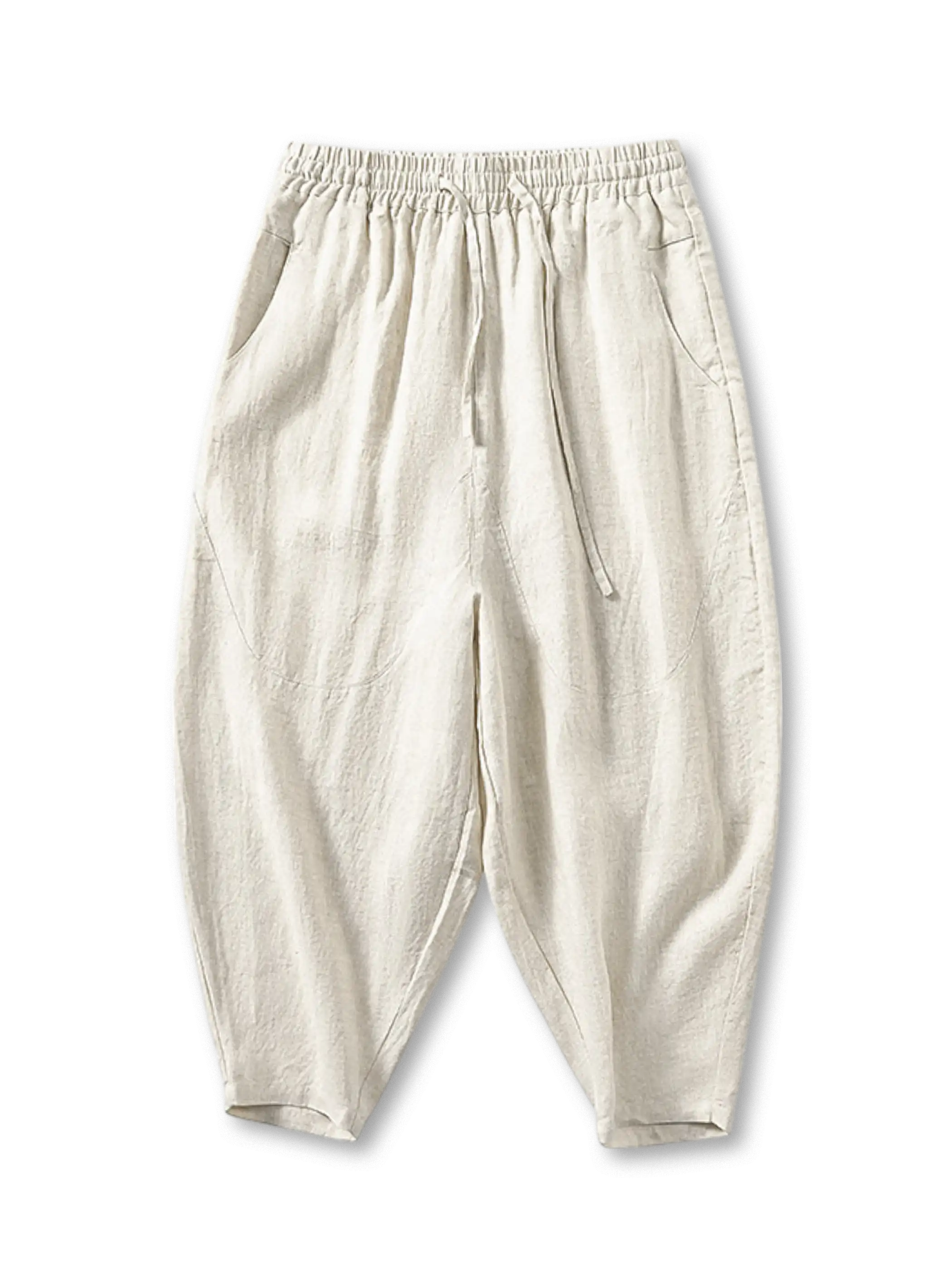 リネン ドロップクロッチ イージーパンツ