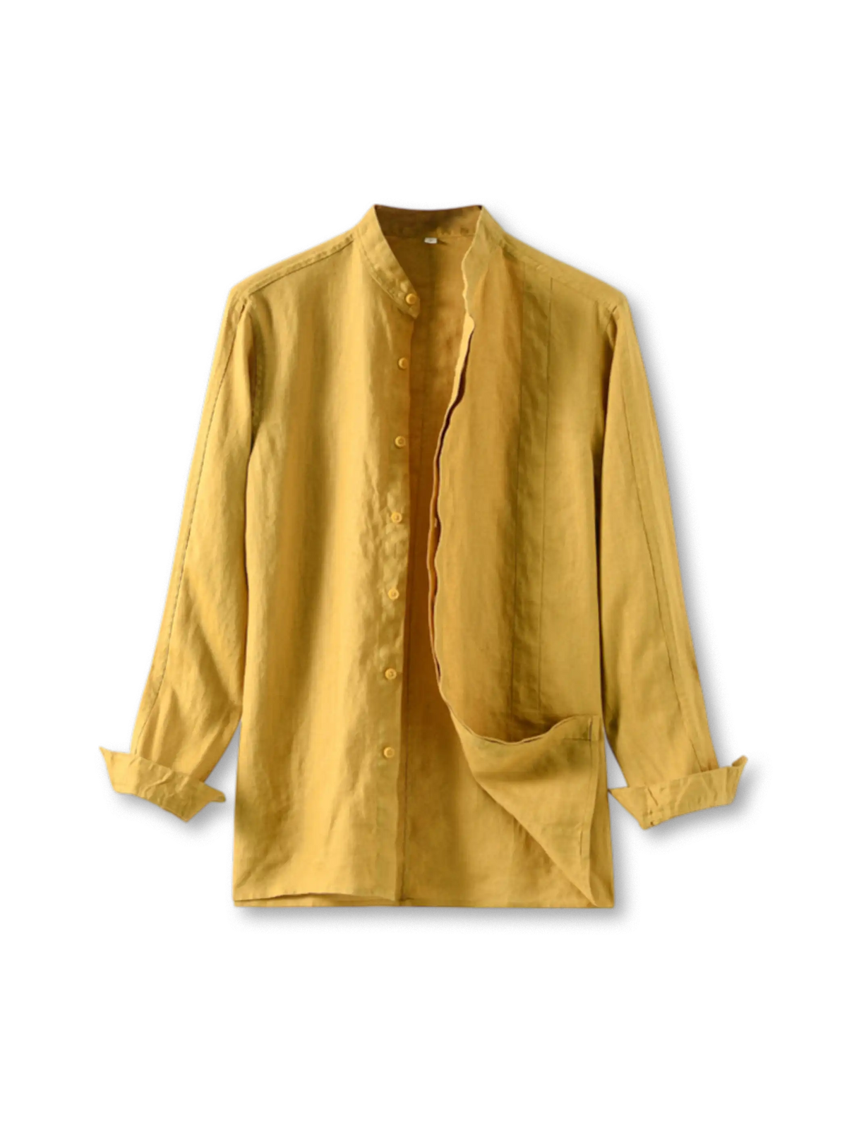 リネンスタンドカラーシャツ