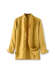 リネンスタンドカラーシャツ