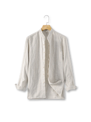 リネンスタンドカラーシャツ