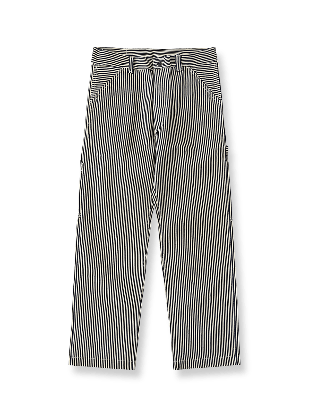ヴィンテージ感あふれるレイルロードストライプのワークパンツ