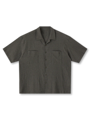 リヨセル混紡シアサッカー半袖Cubanシャツ