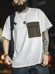 M51ポケット パッチワーク半袖Tシャツ