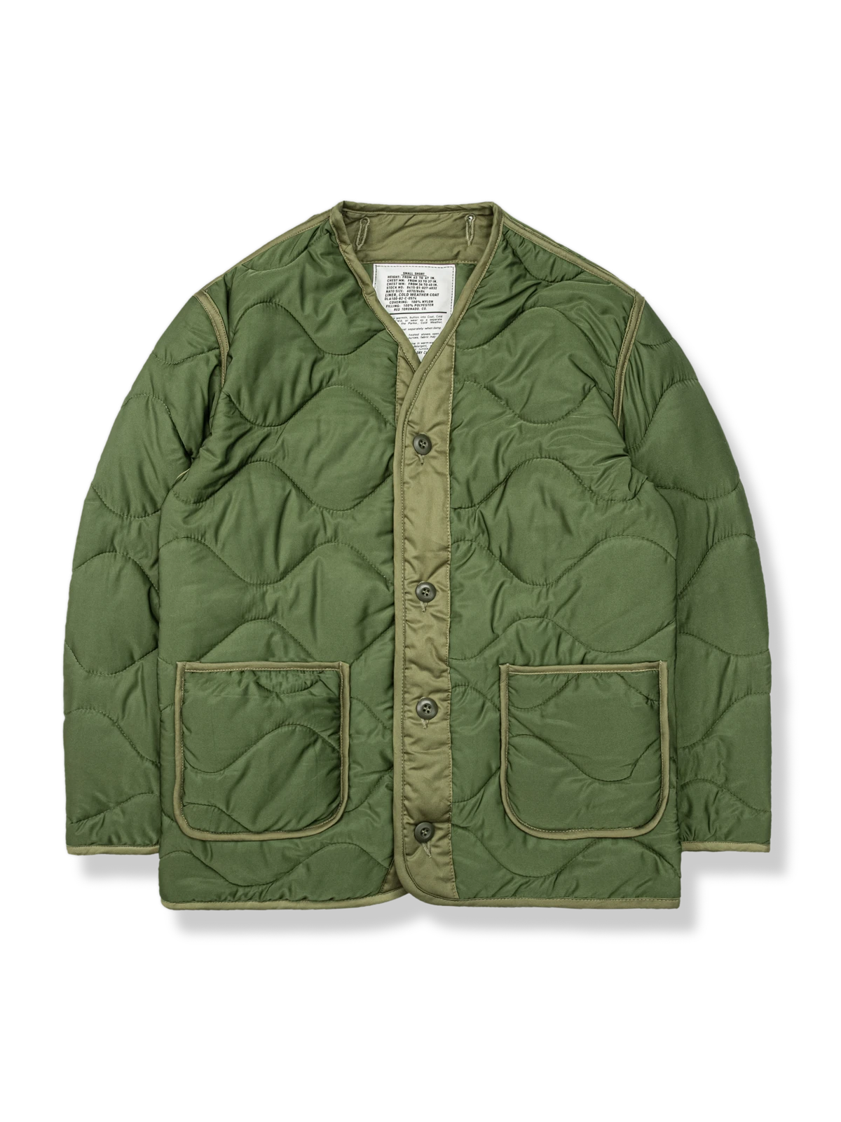 M65フィールドジャケット対応の取り外し可能なインナーライナー。