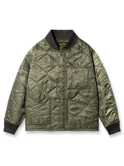 1960年代米軍CWU-9Pシステム着想のダイヤモンドキルティング中綿ジャケット、リブ袖口襟、防風仕様