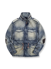ウォッシュ加工を施したデニム製M65ミリタリーフィールドジャケット