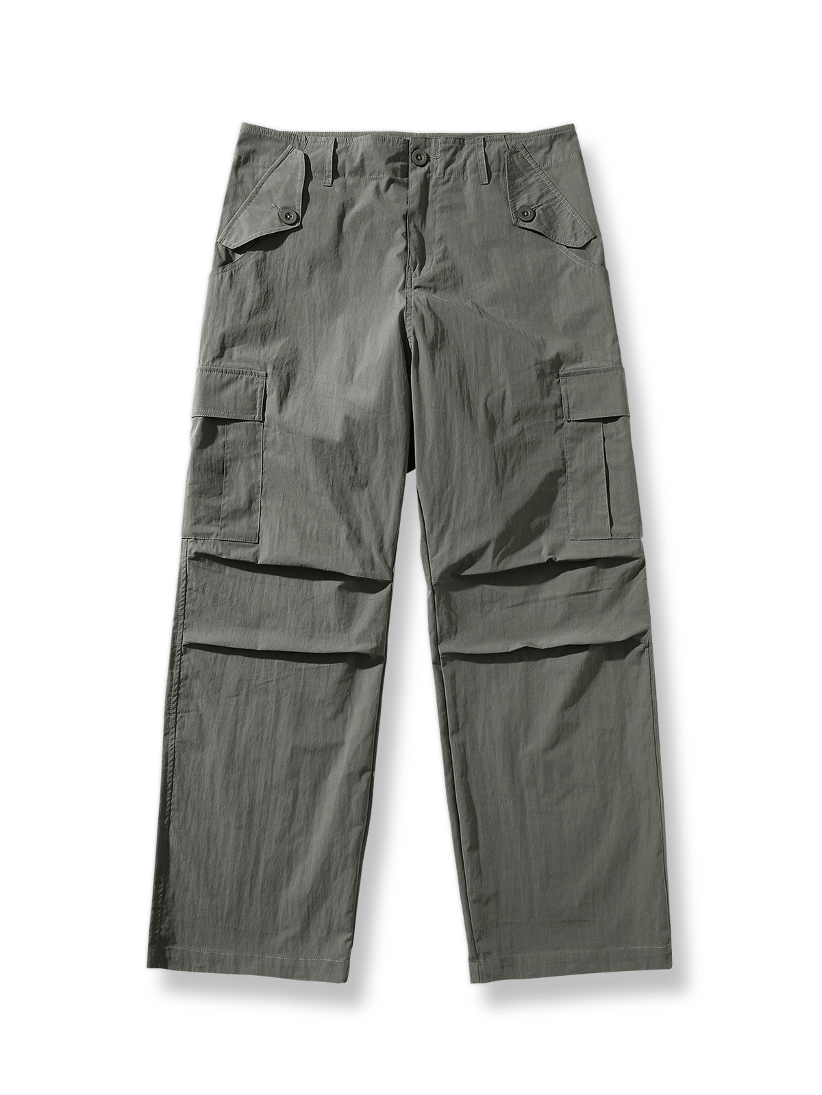 M65ミリタリーデザインをベースにした軽量シワ感素材のパラシュートカーゴパンツ
