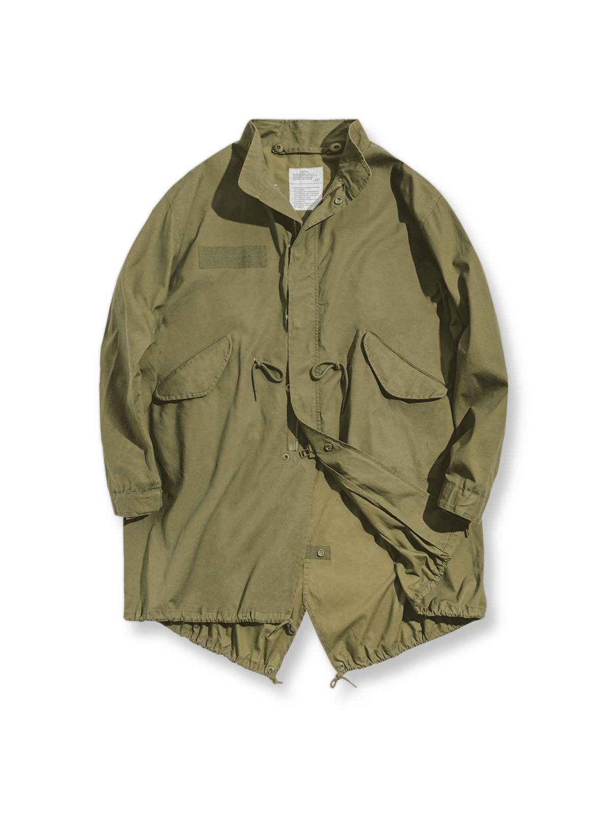 製品画像: ミリタリーグリーンのルーズフィットパーカの正面画像