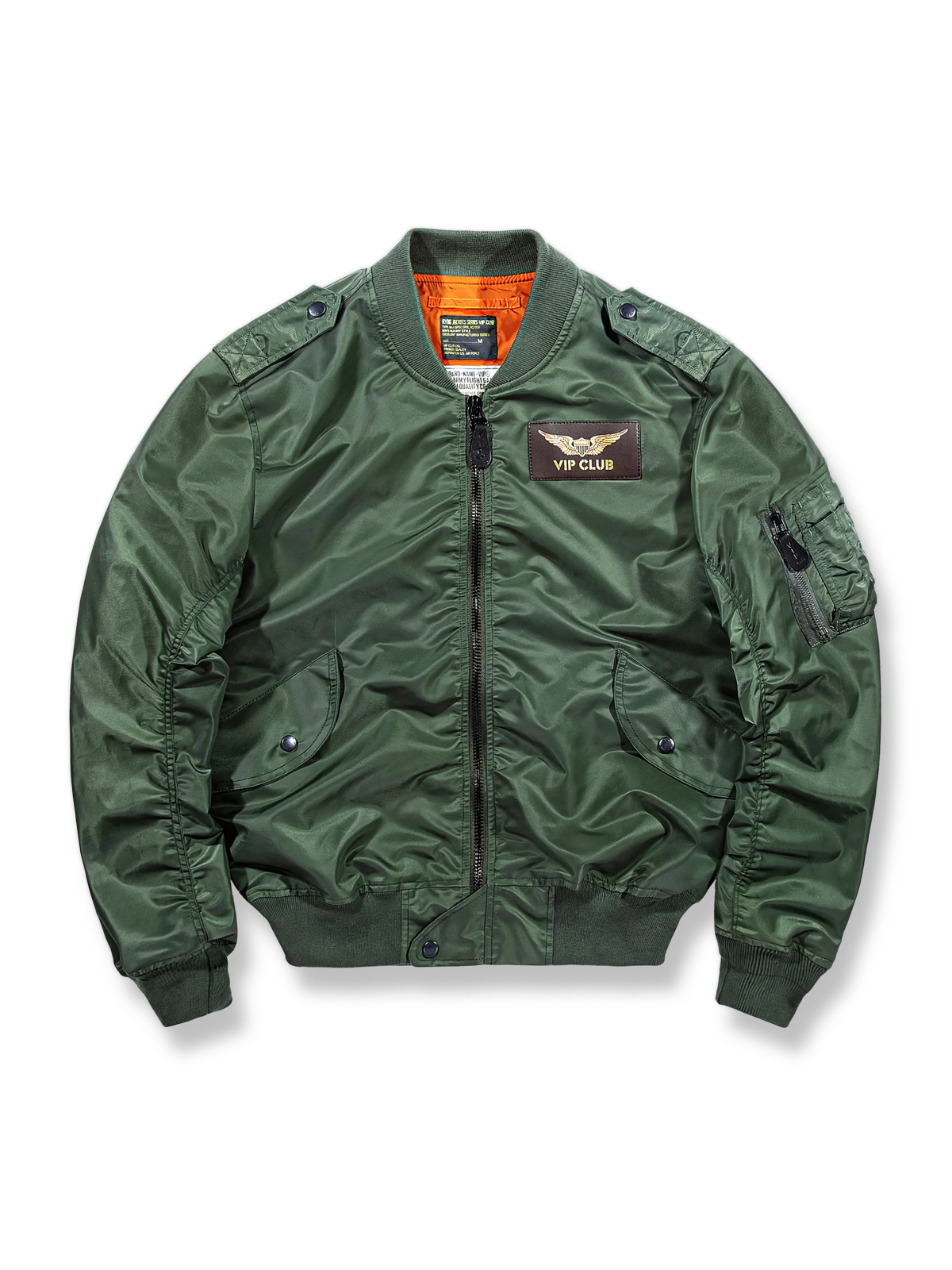 刺繍バッジ付きMA-1ミリタリーフライトジャケット