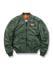 刺繍バッジ付きMA-1ミリタリーフライトジャケット