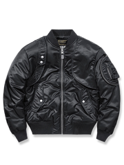 日本人体型にフィットするゆったりシルエットと多機能ディテールが特徴の軽量耐久性ポリエステル中綿フライトジャケット