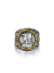 マリアンヌ像モチーフのヴィンテージ銀メッキリング。