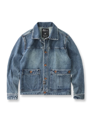 ヴィンテージ加工が映えるメンズデニムジャケット。