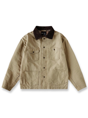 コットン粗糸二重織りとコーデュロイ襟が映えるミシガンワークジャケット