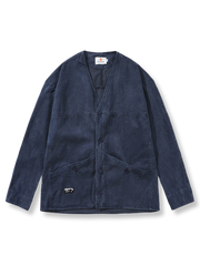  微起毛加工のノーカラーはんてん