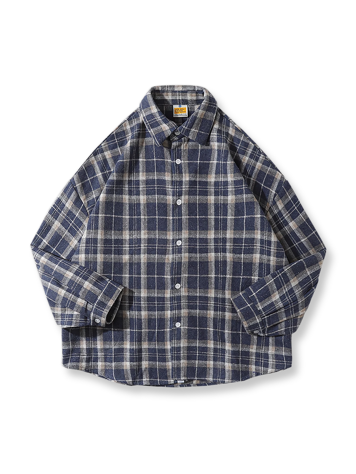 微起毛素材の3色タータンチェック柄ワークシャツ。