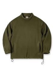 ミッドカラーとドローコード付き裾が特徴の無地スウェット。